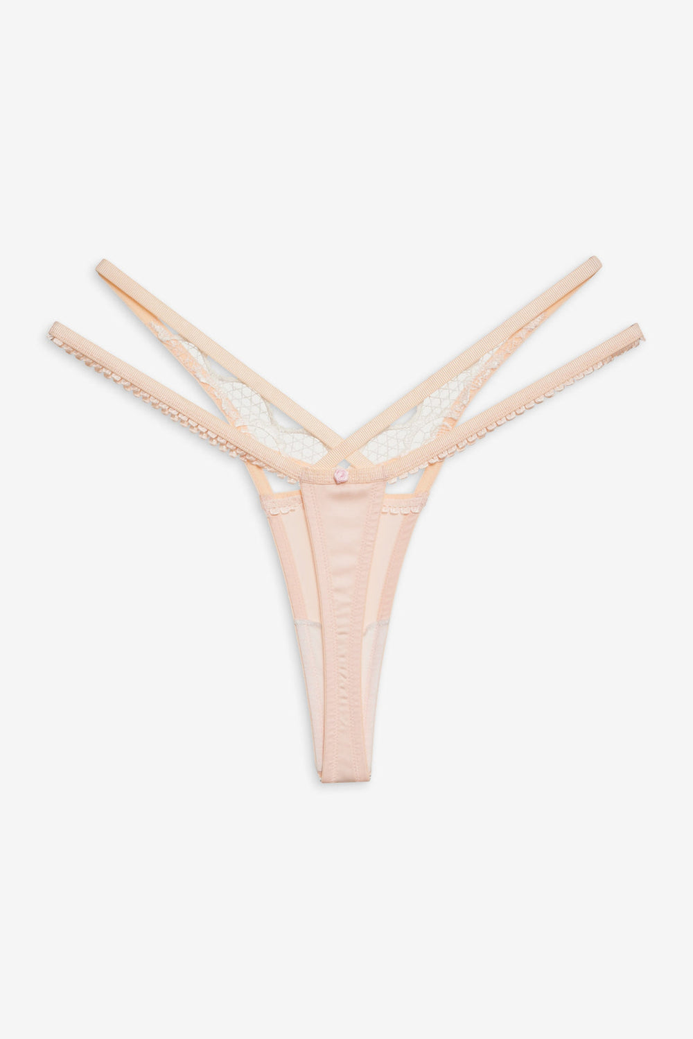 Women Tea Cake Lace Thong Panty - White