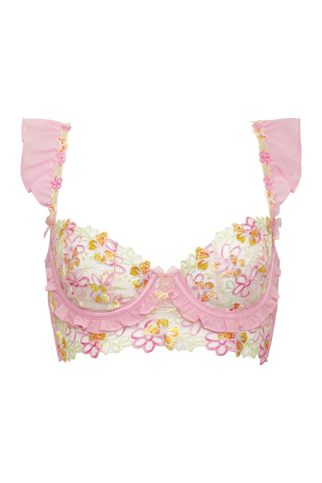 Women Sunset Butterfly Underwire Bra - Pink