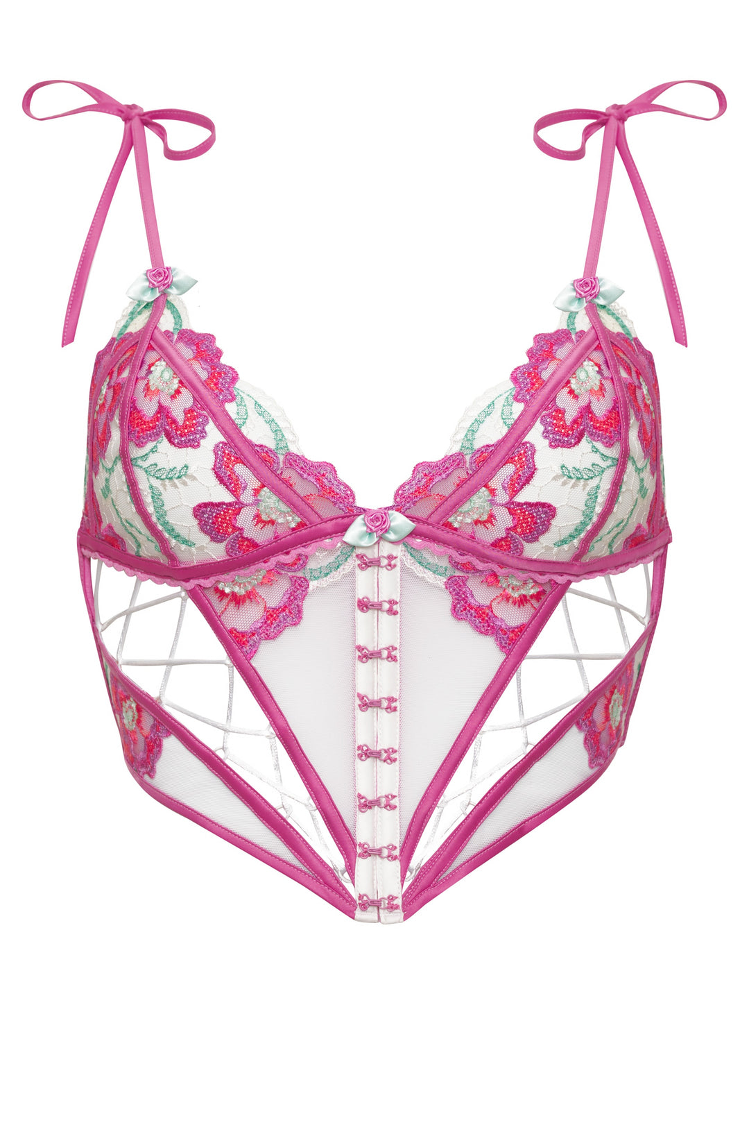 Women Festival Floral Bustier - Pink