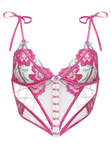 Women Festival Floral Bustier - Pink