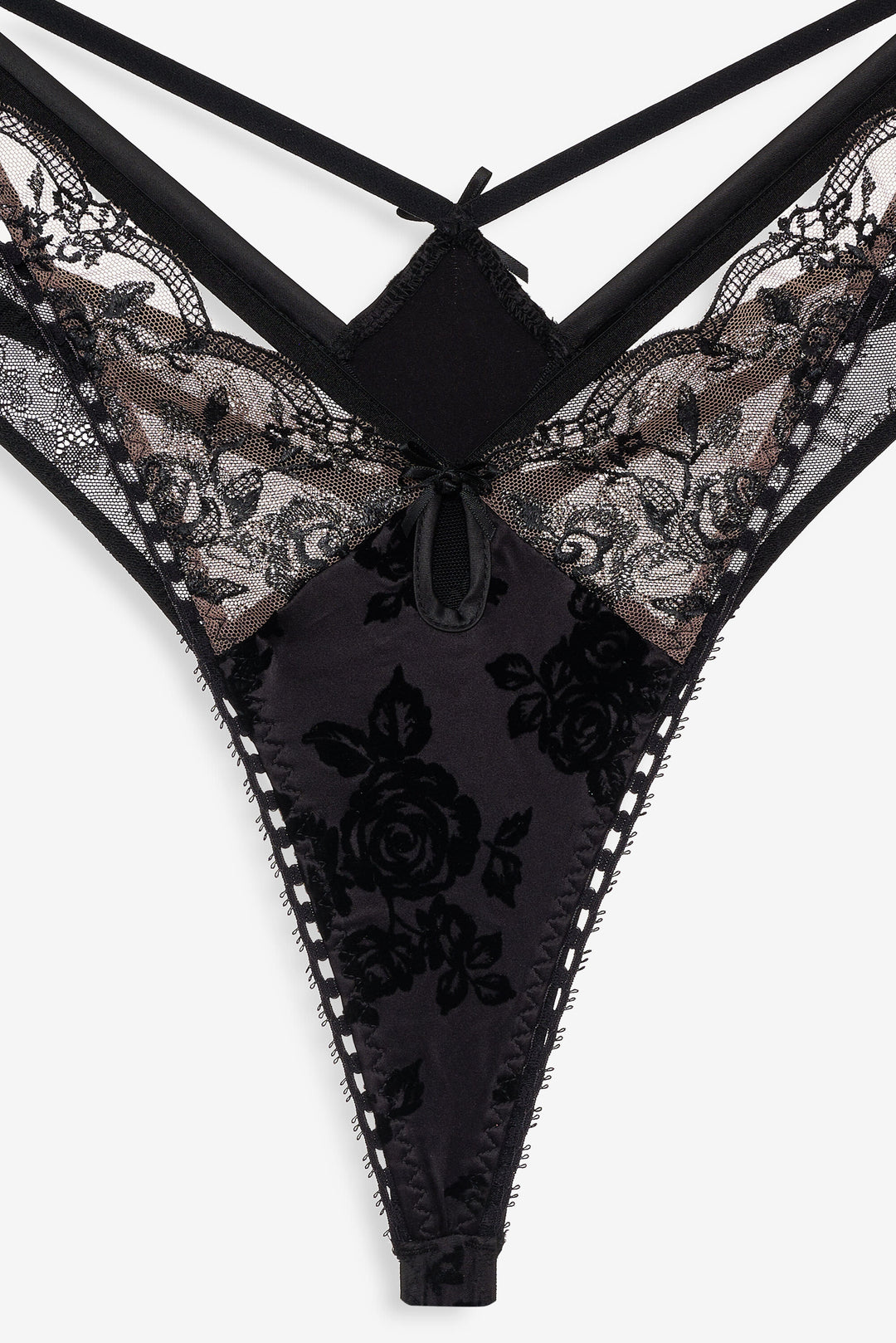 Women Sonia Double Layer Thong Panty - Black