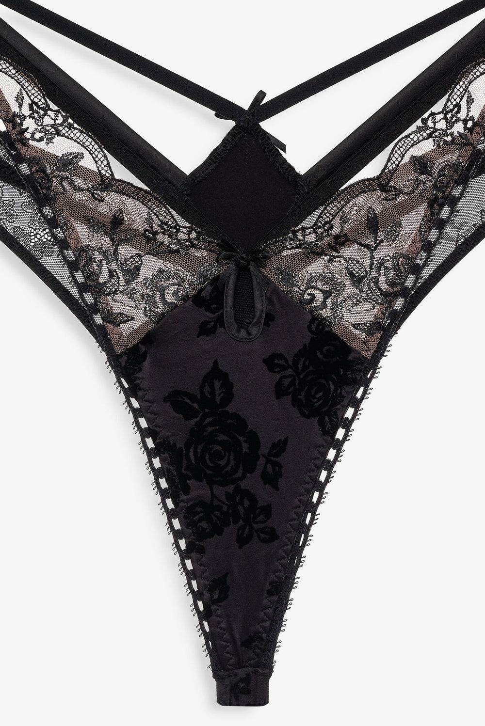 Women Sonia Double Layer Thong Panty - Black