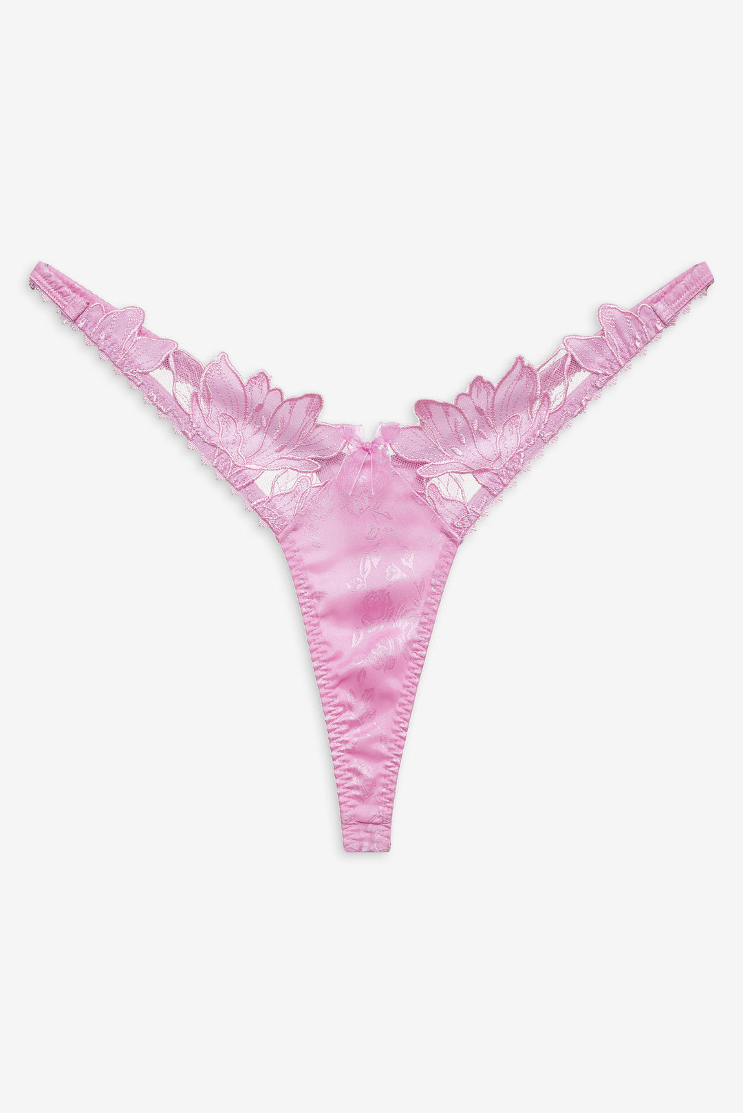 Women Maye Embroidered Thong Panty - Pink