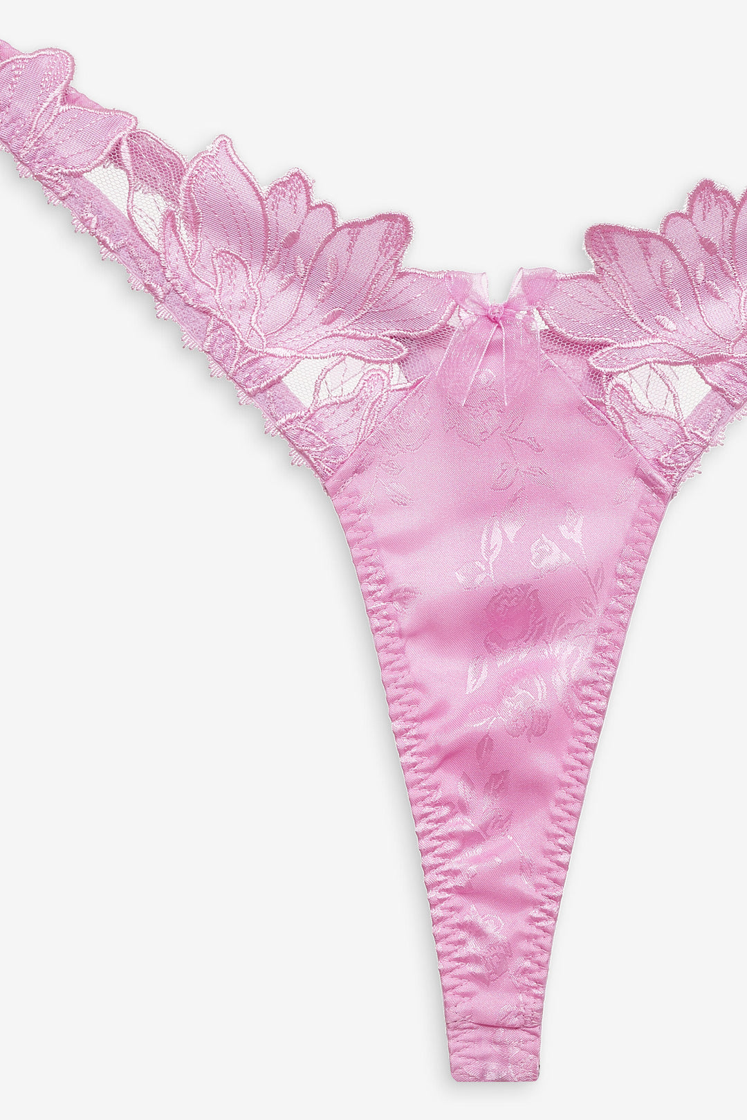 Women Maye Embroidered Thong Panty - Pink