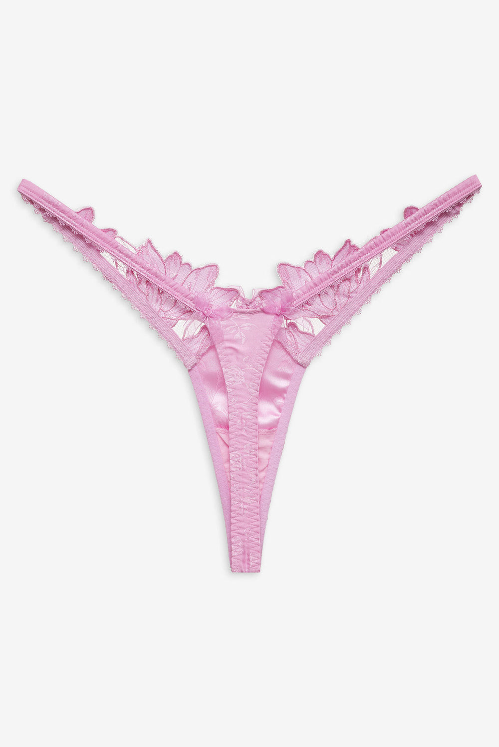 Women Maye Embroidered Thong Panty - Pink