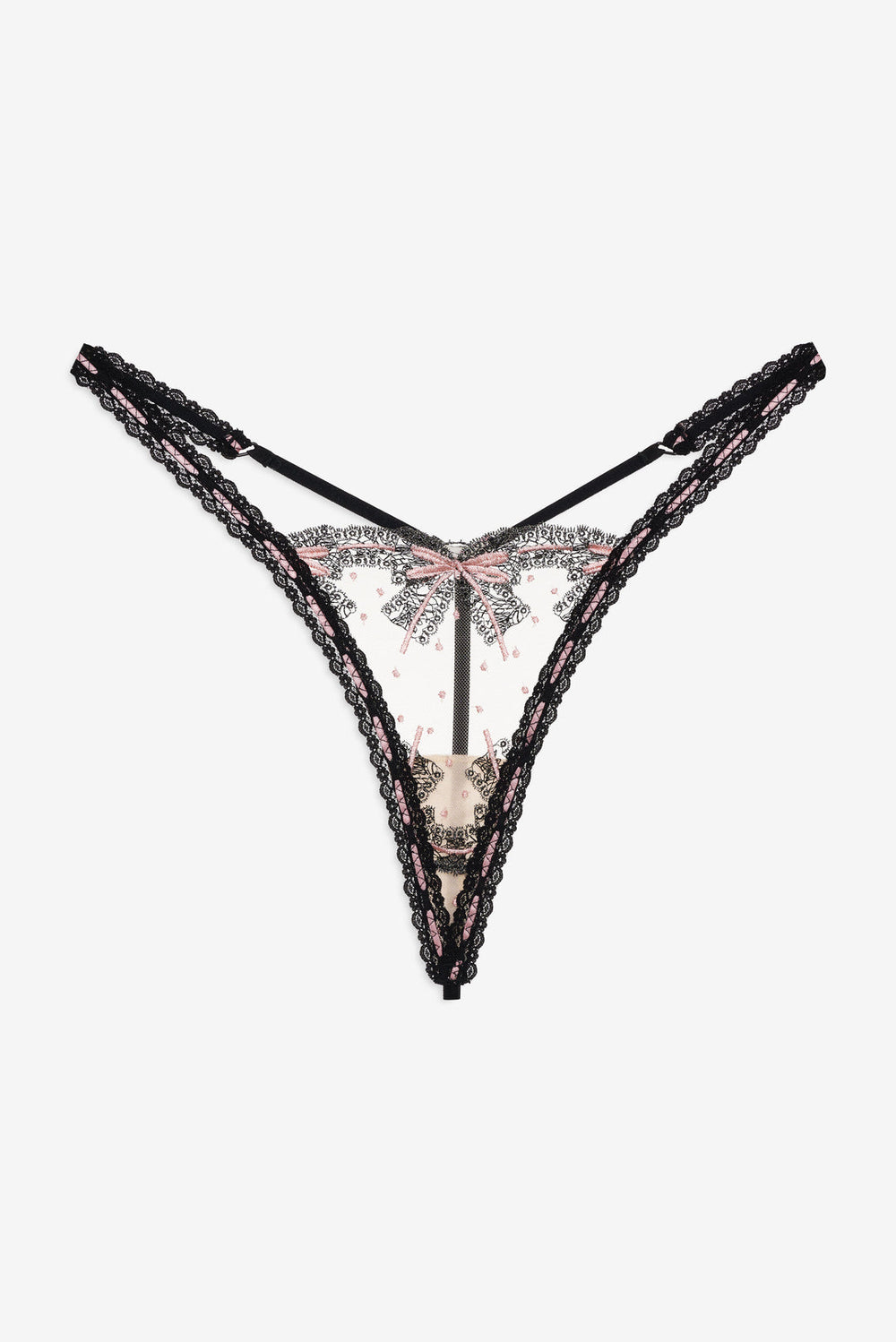 Women Love Letters Thong Panty - Black