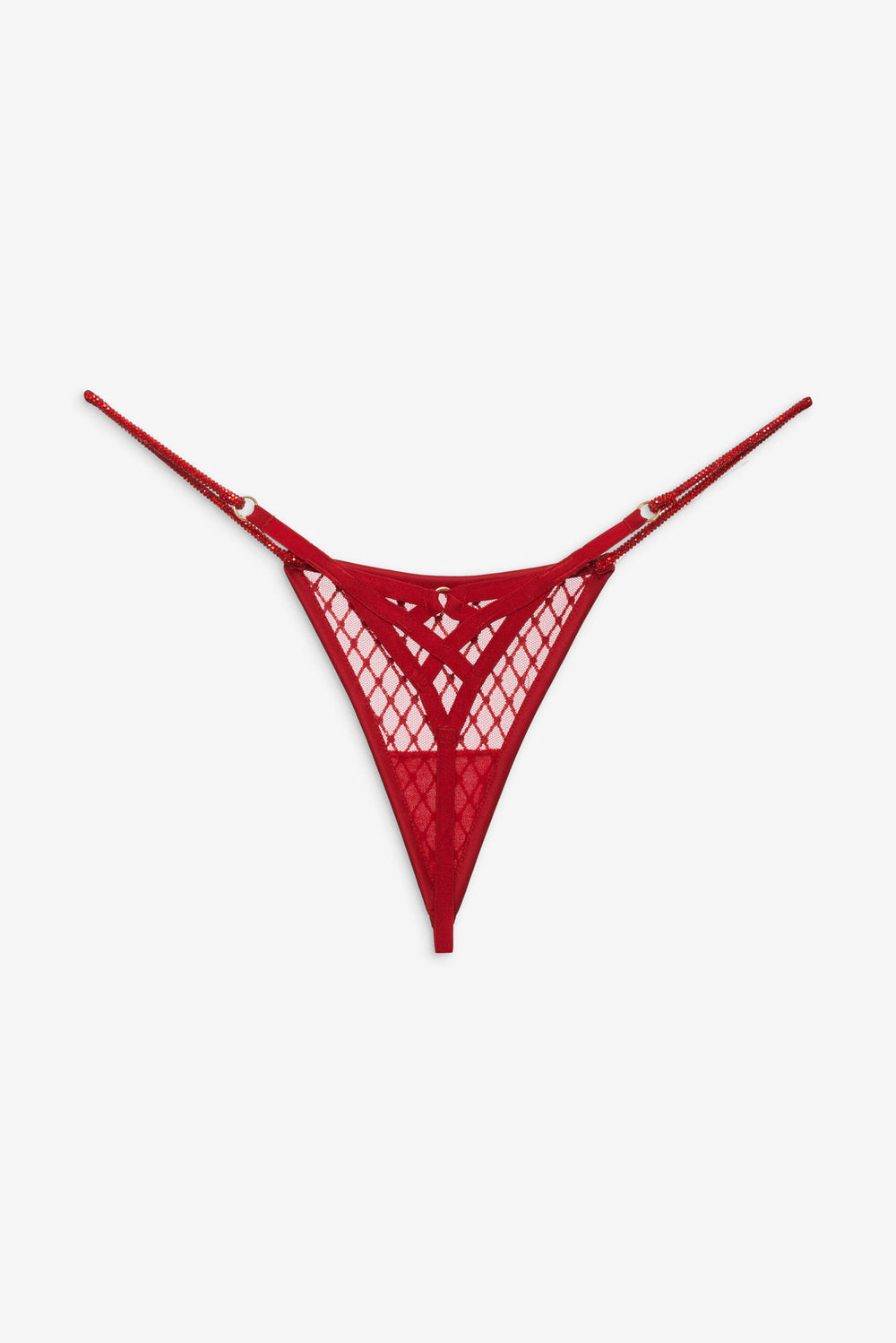 Women Glitter Thong Panty - Red