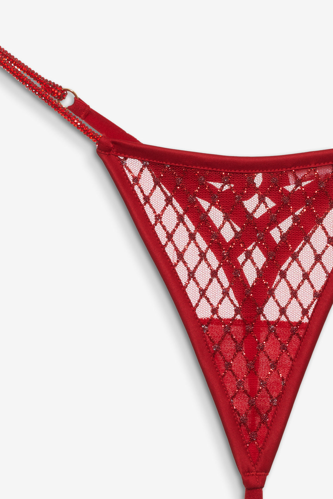 Women Glitter Thong Panty - Red