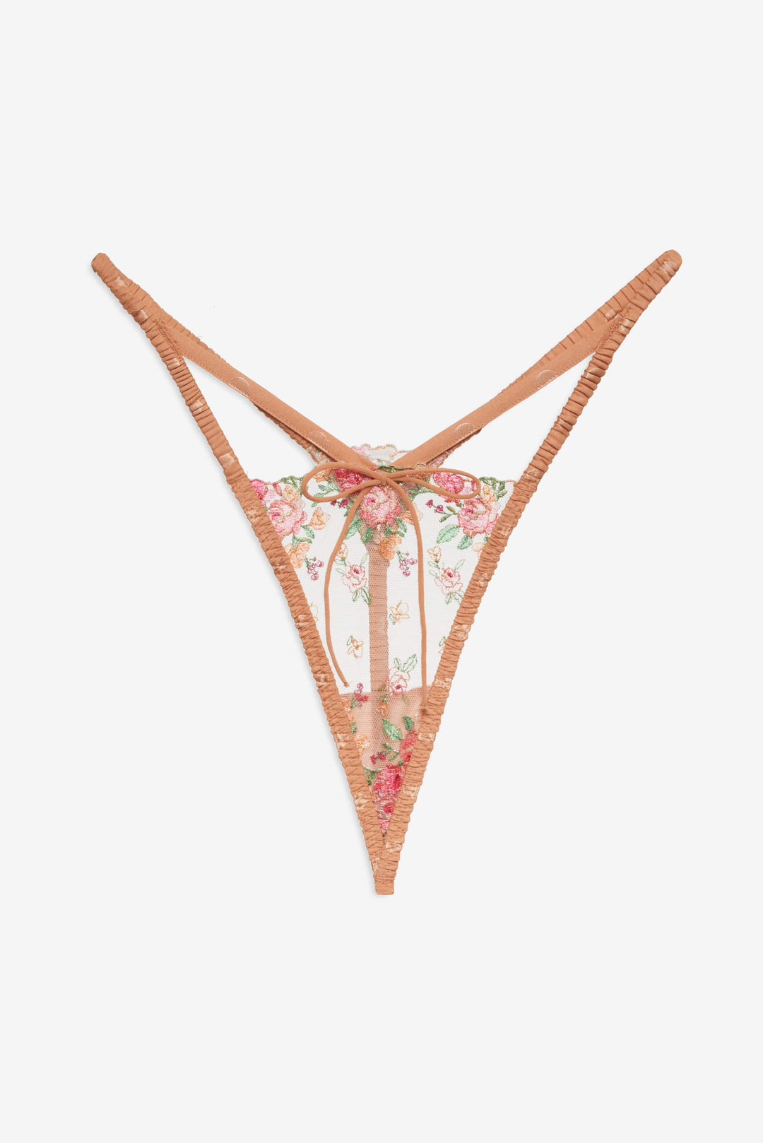 Women Glimmer Rosebud Thong Panty - Terracotta