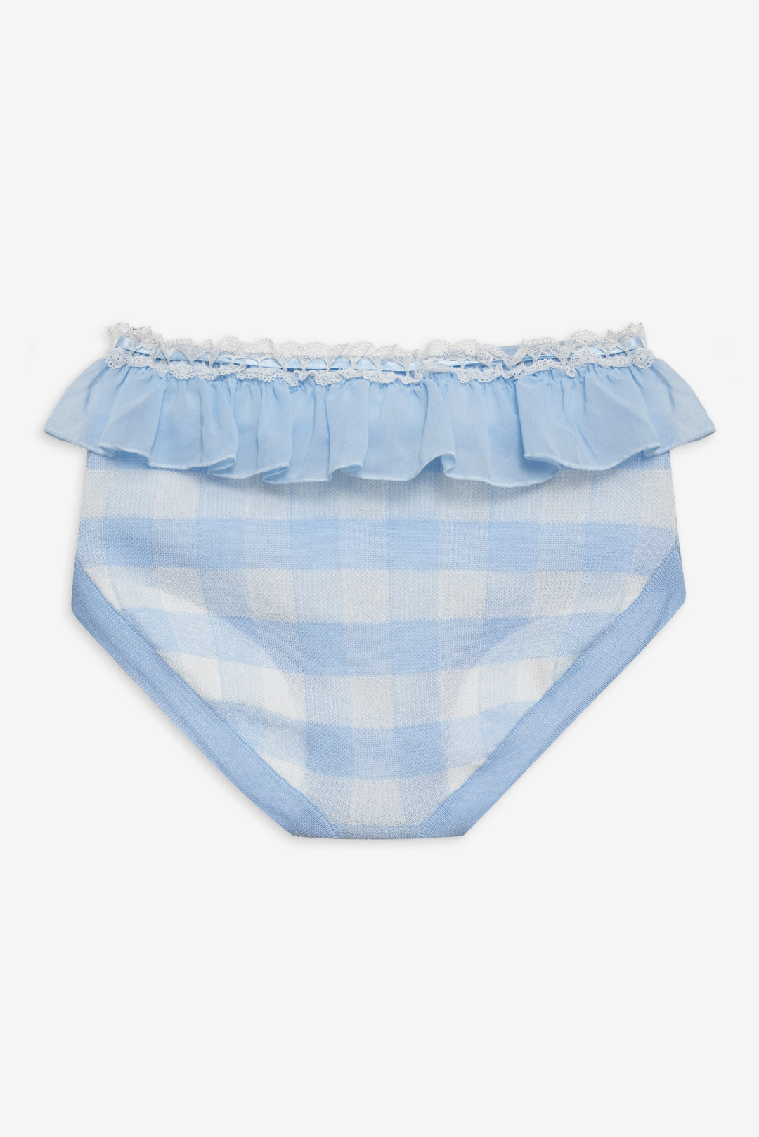 Women Brushed Gingham Knit Panty - Blue