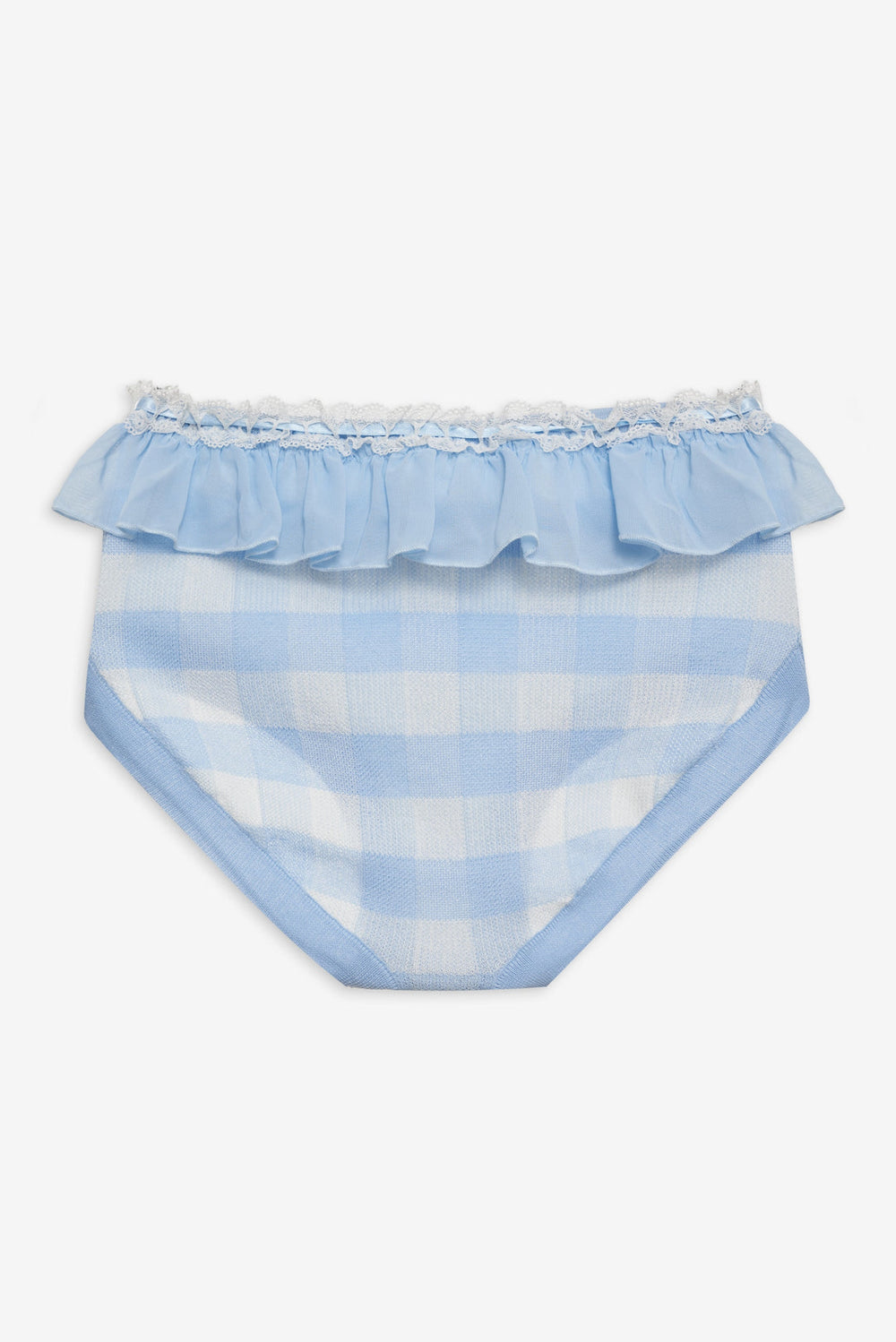 Women Brushed Gingham Knit Panty - Blue