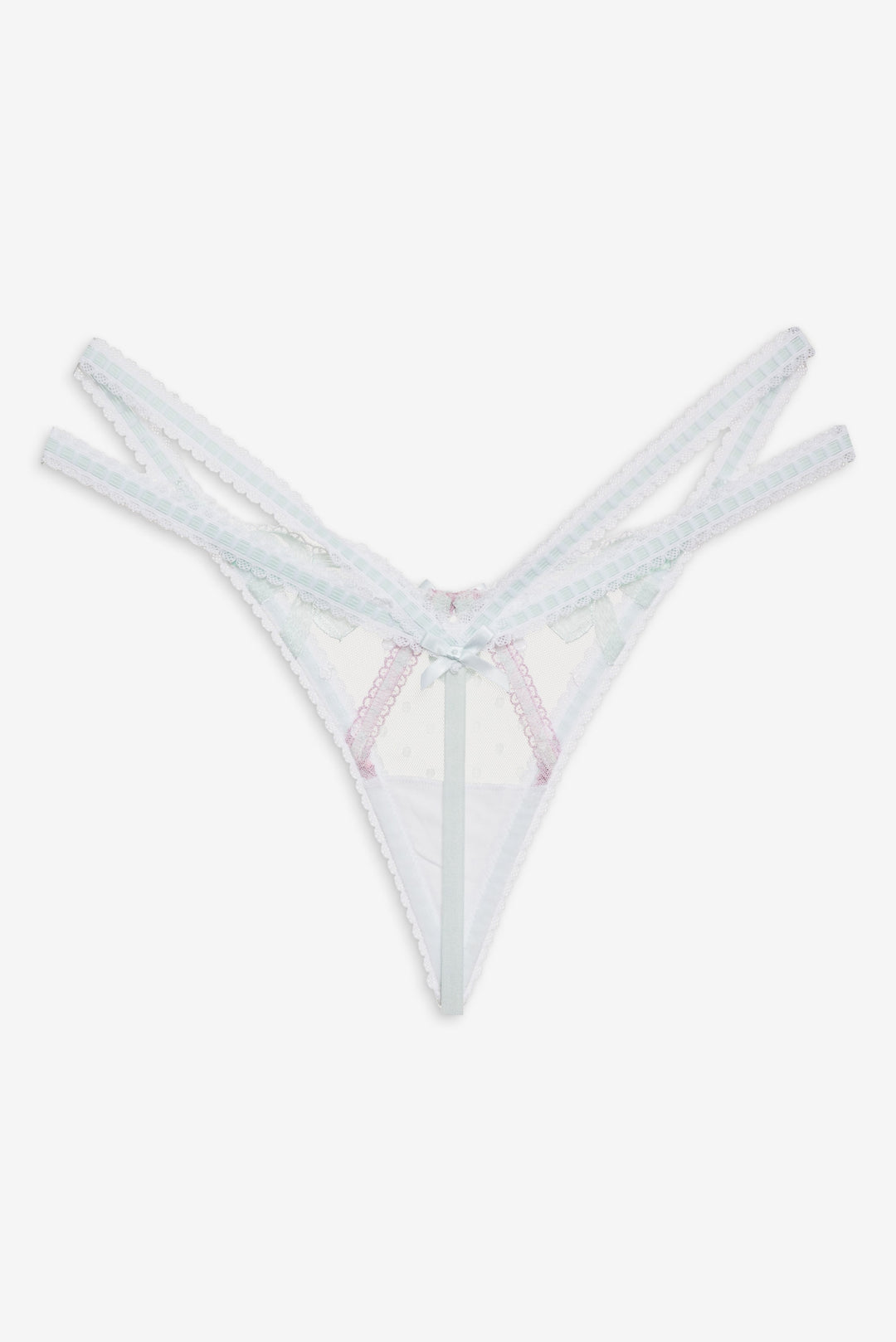 Women Billie Bow Thong Panty - Mint