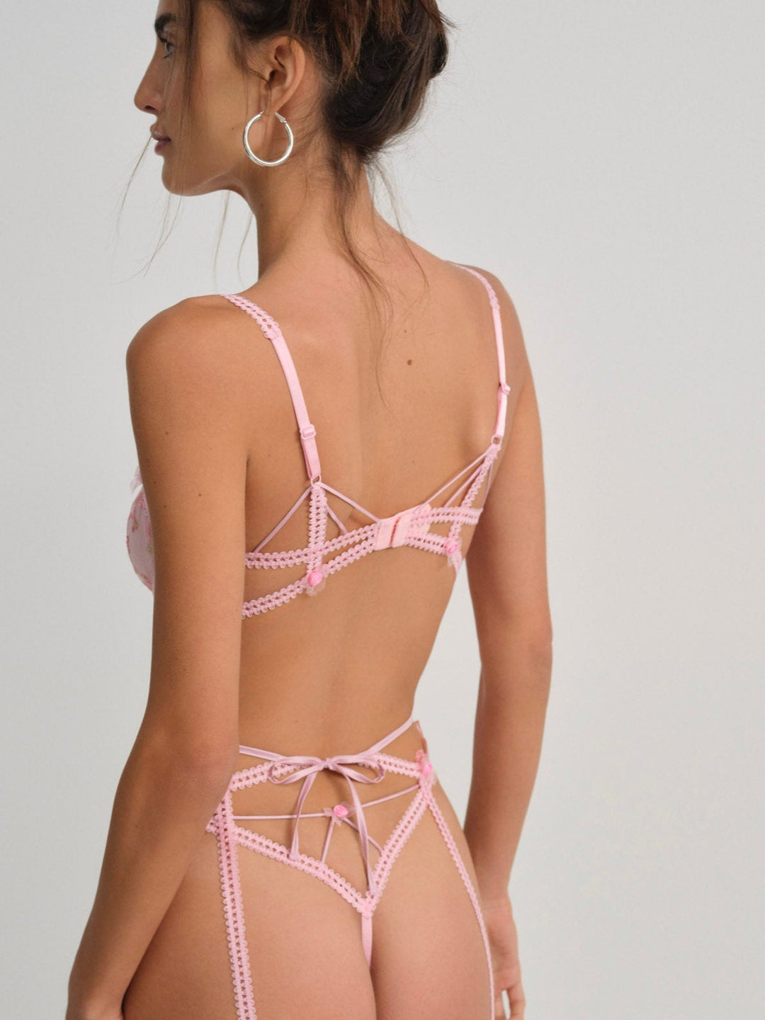 Women Dainty Daphne Garter Belt - Pink