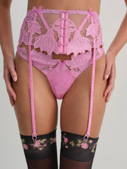 Women Maye Embroidered Garter Belt - Pink