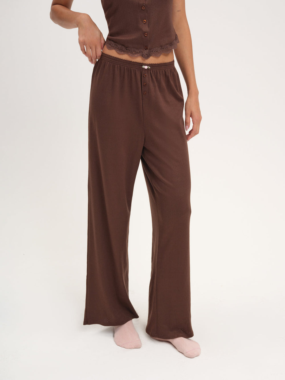 Women Elliana Wide Leg Pant - Chocolate