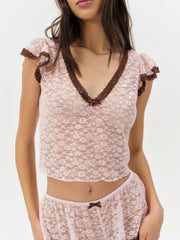 Women Pamela Sleep Top - LT Pink