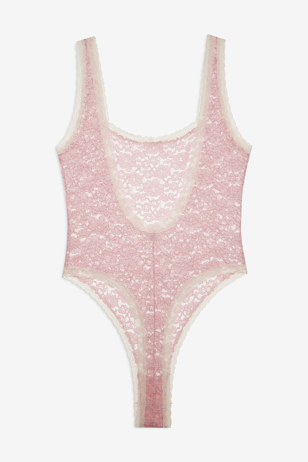 Women Pamela Stretch Lace Bodysuit - Pink