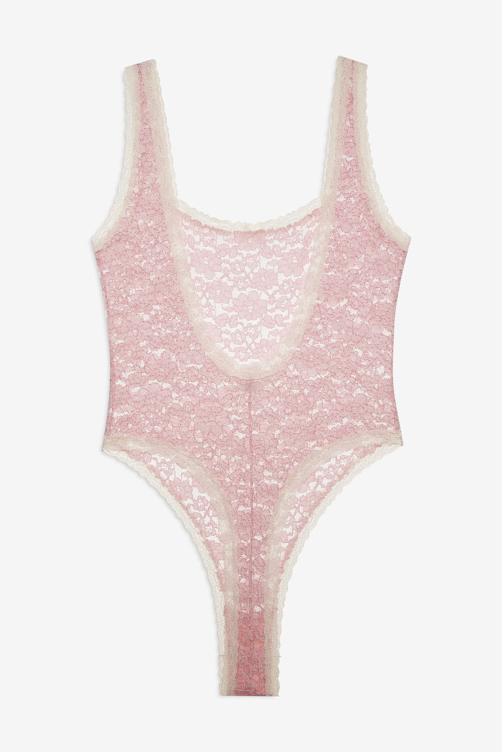 Women Pamela Stretch Lace Bodysuit - Pink