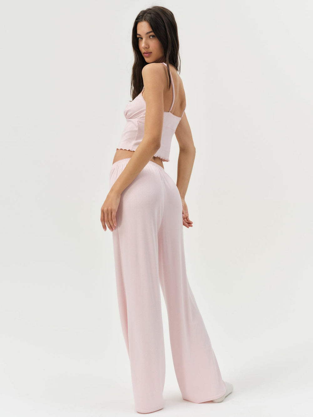 Women Elliana Wide Leg Pant - Dusty Pink