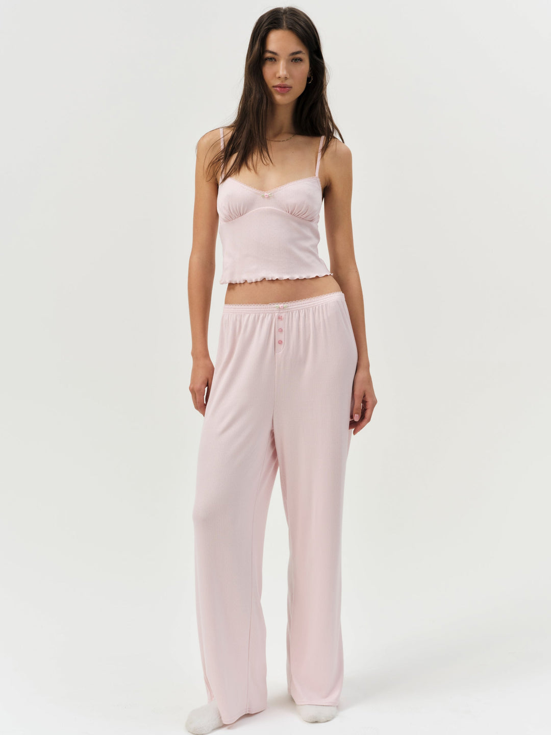 Women Elliana Wide Leg Pant - Dusty Pink