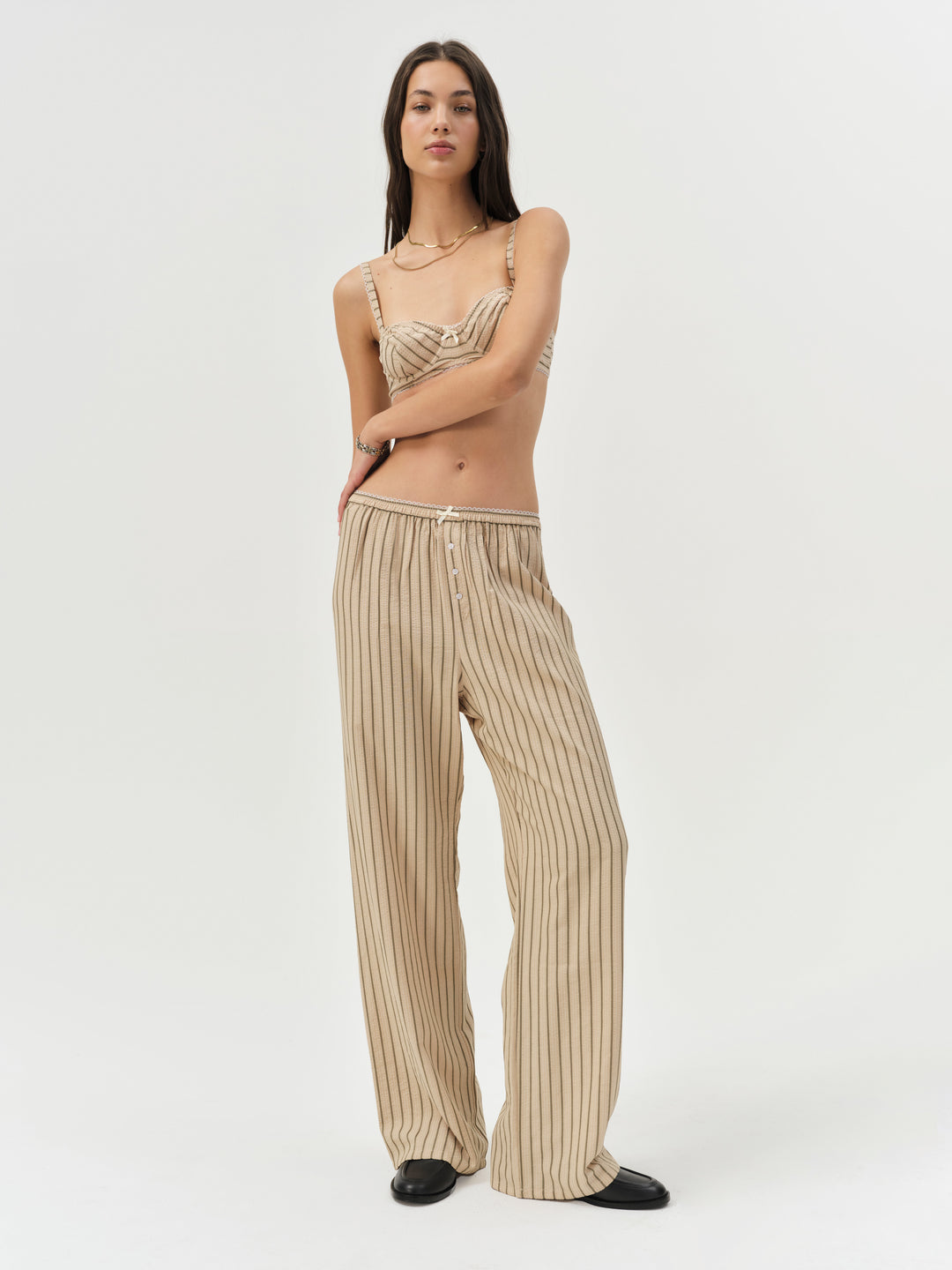Women Mindy Wide Leg Pant - Brown