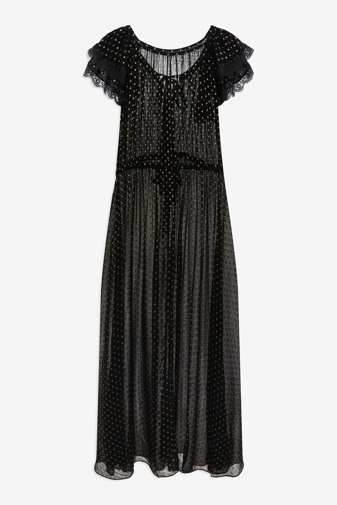 Women Liz Lurex Dot Robe - Black