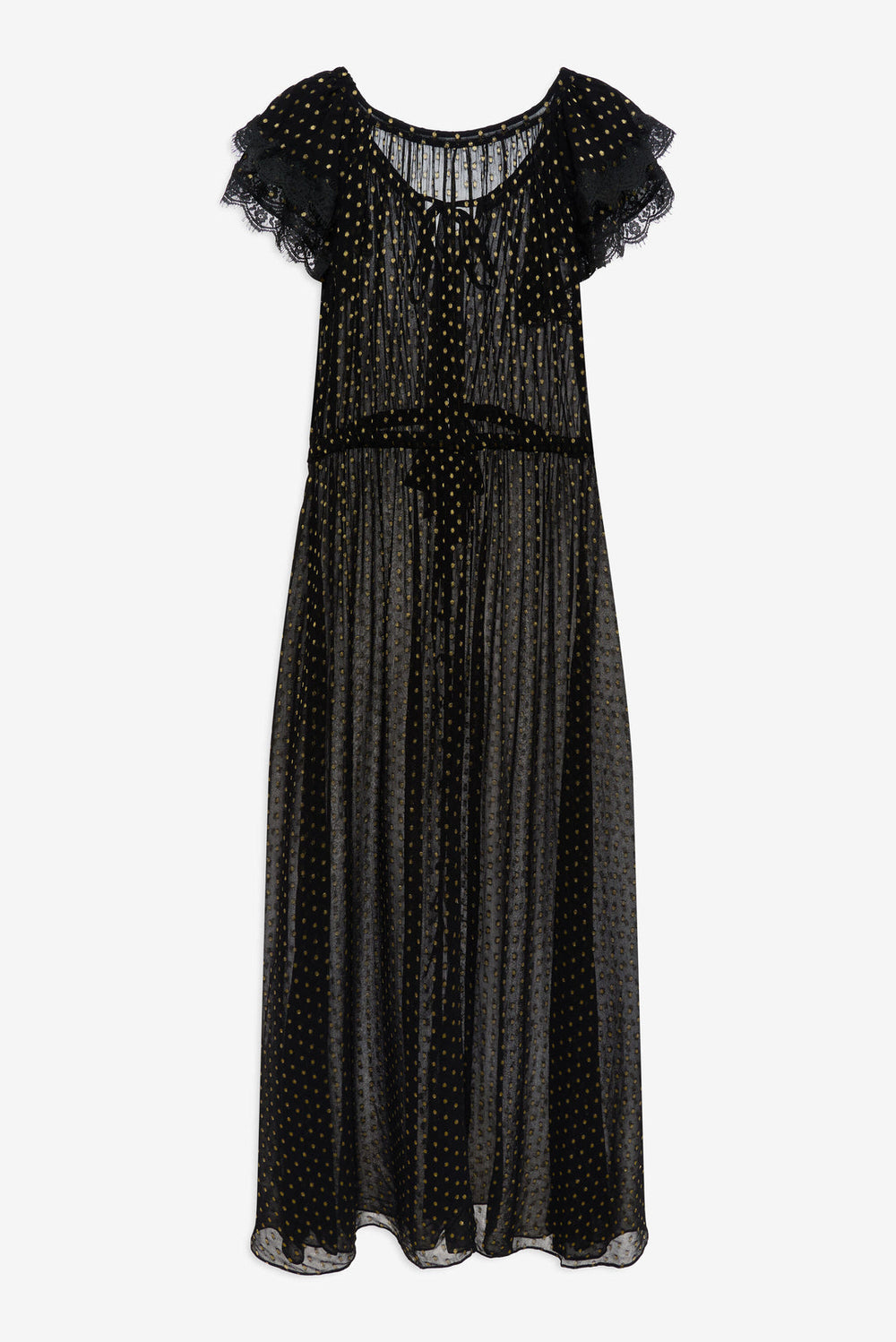 Women Liz Lurex Dot Robe - Black