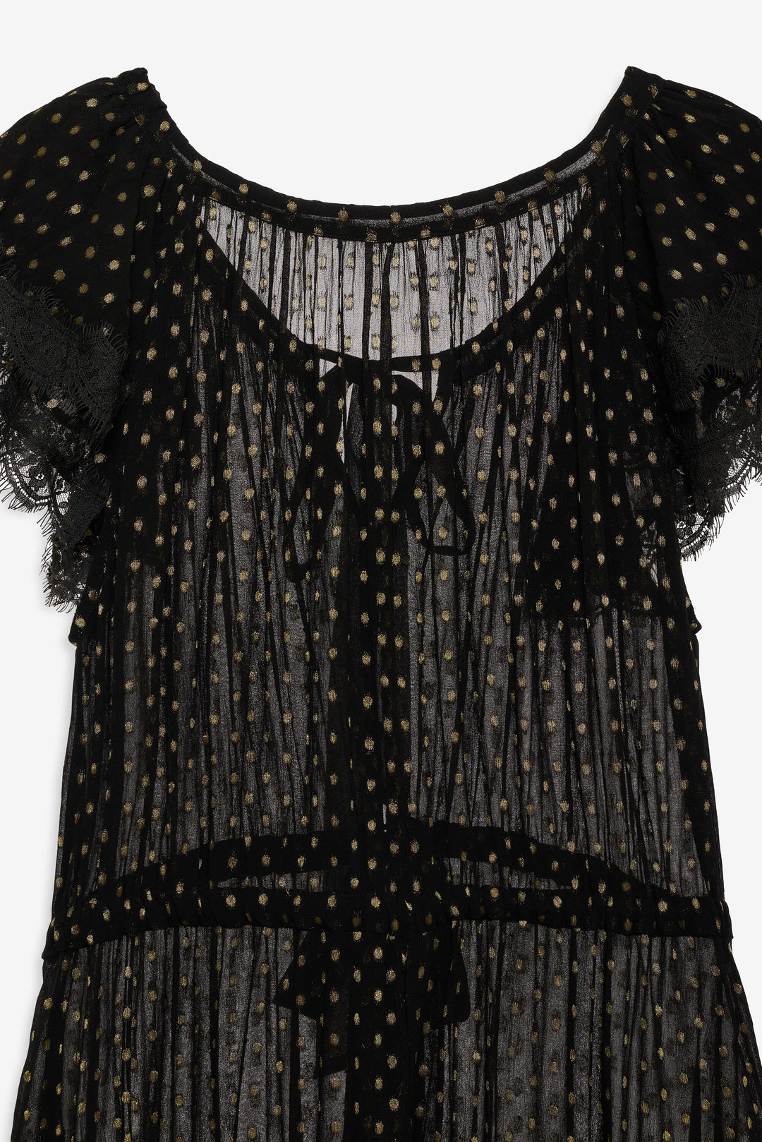 Women Liz Lurex Dot Robe - Black