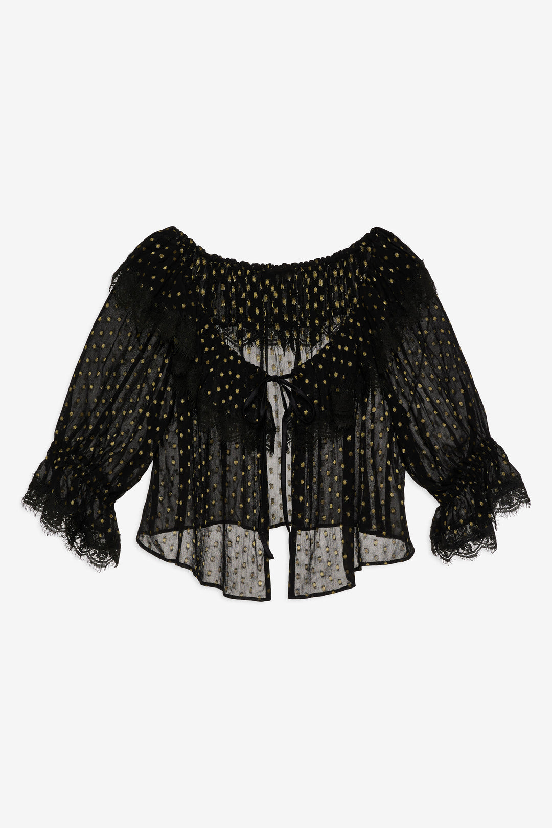 Women Liz Lurex Dot Top - Black