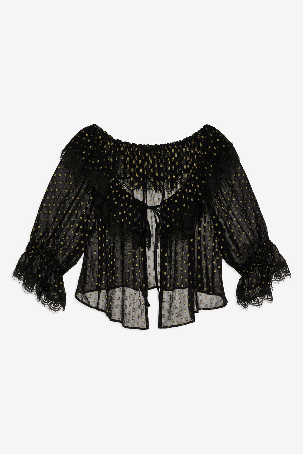 Women Liz Lurex Dot Top - Black