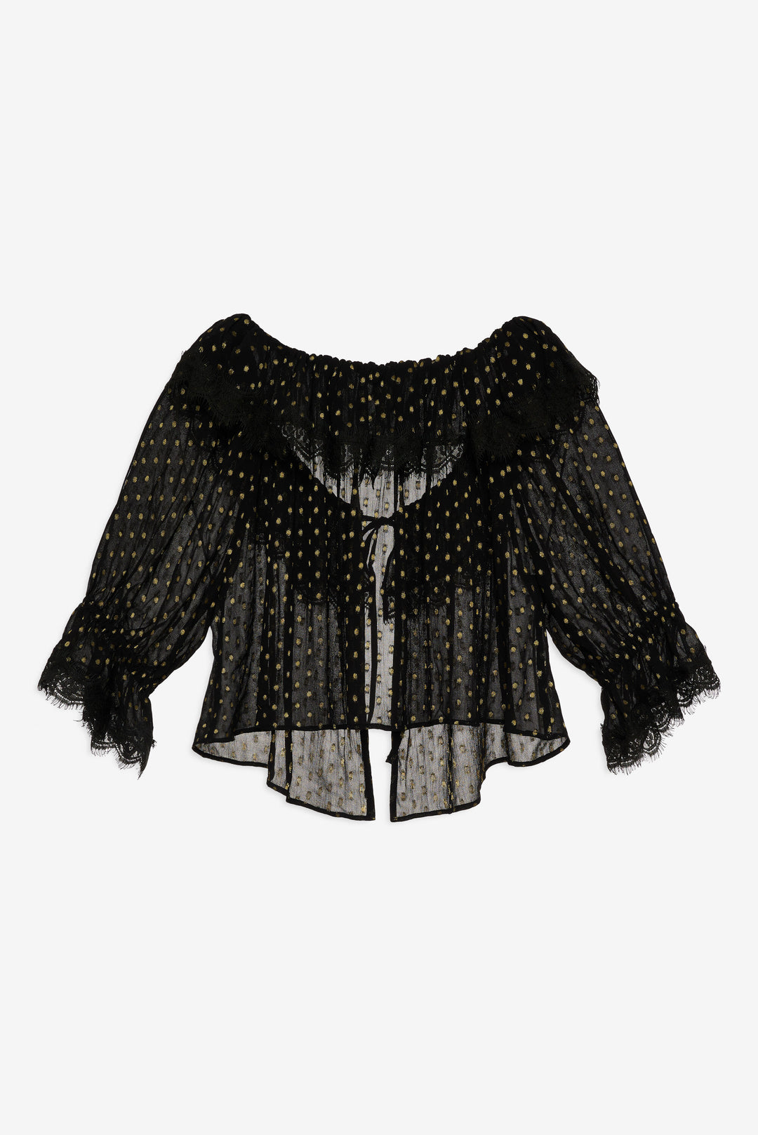 Women Liz Lurex Dot Top - Black