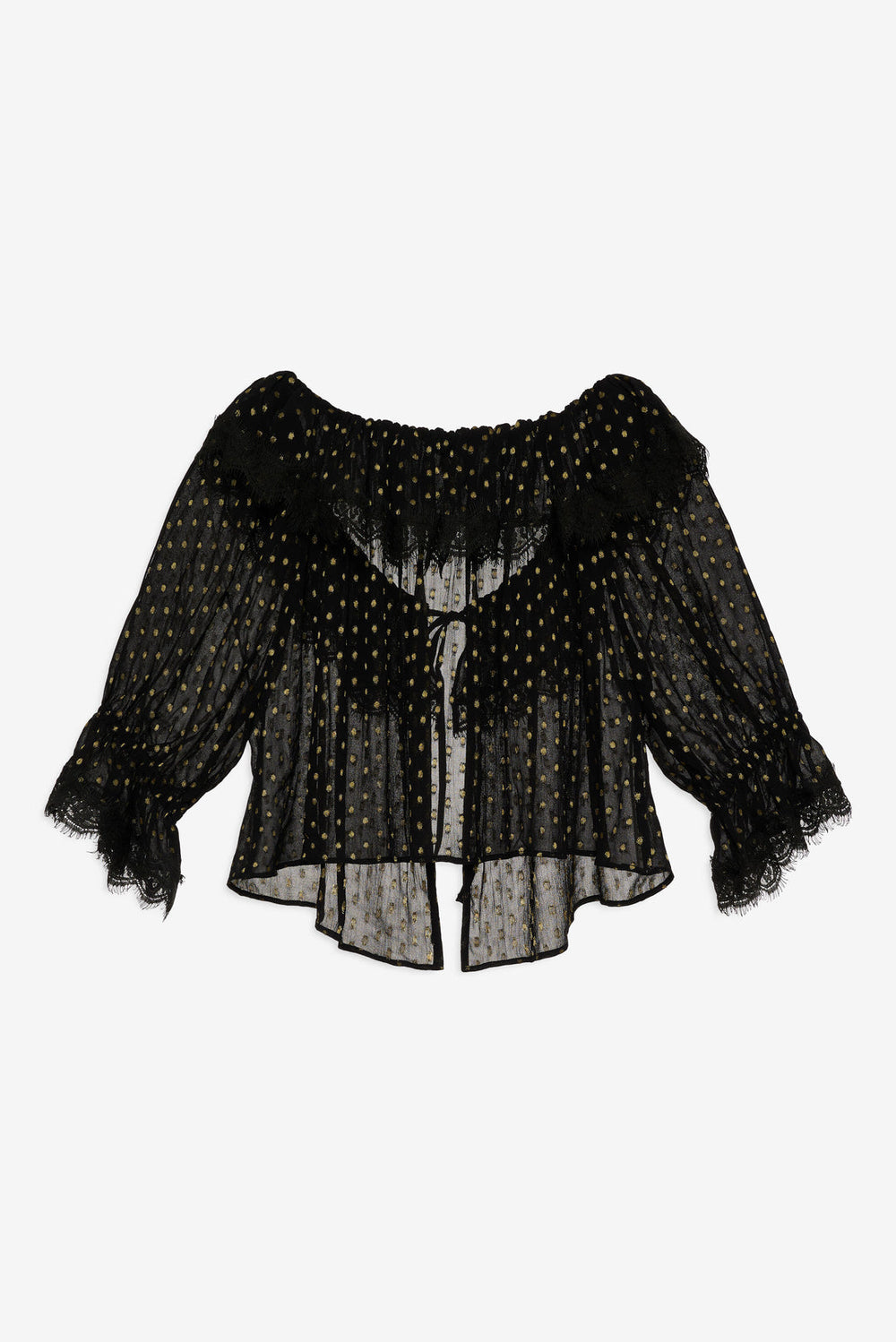 Women Liz Lurex Dot Top - Black