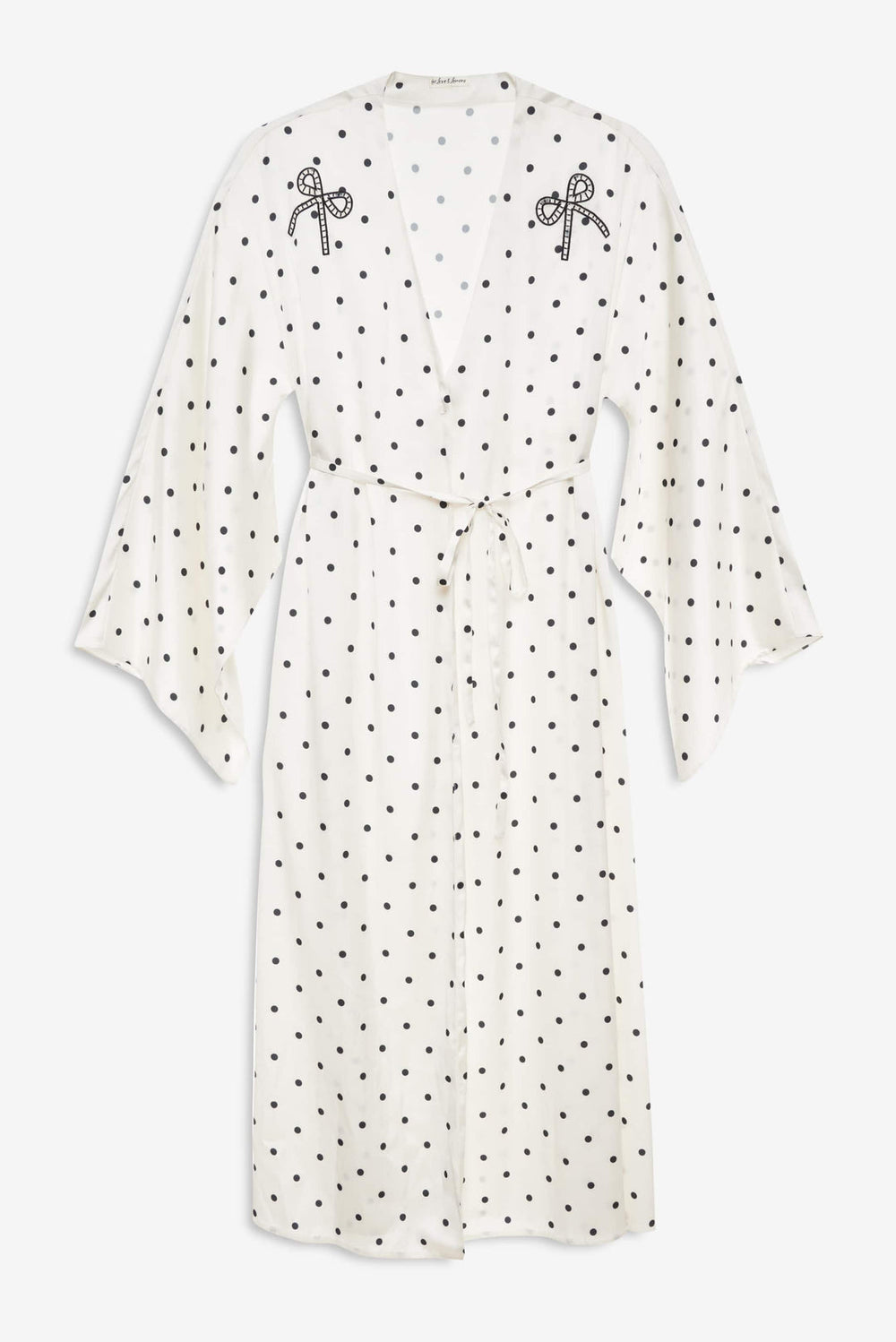 Women Lady Dot Robe - Cream