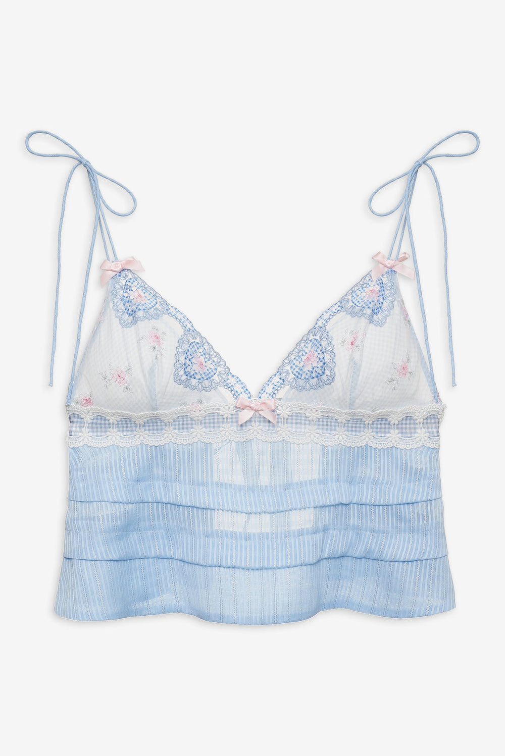 Women Dainty Doily Sleep Top - Blue