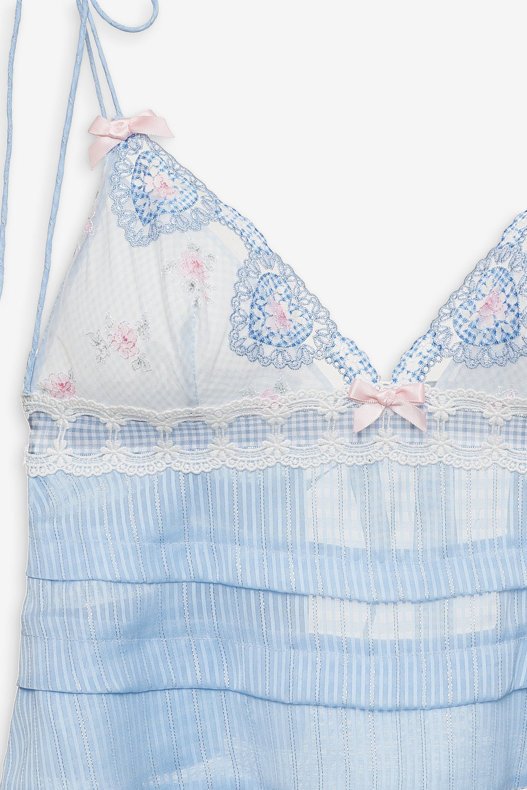 Women Dainty Doily Sleep Top - Blue