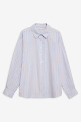 Women Lakeside Stripe Button Down Top - Blue