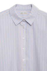 Women Lakeside Stripe Button Down Top - Blue