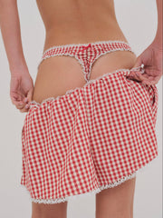 Women Scotch Bonnet Gingham Short - Red