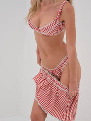 Women Scotch Bonnet Gingham Short - Red