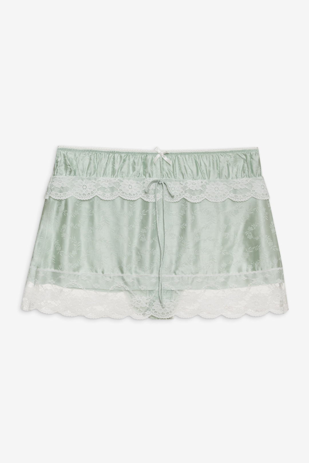Women Mint Twist Jacquard Mini Skirt - Mint