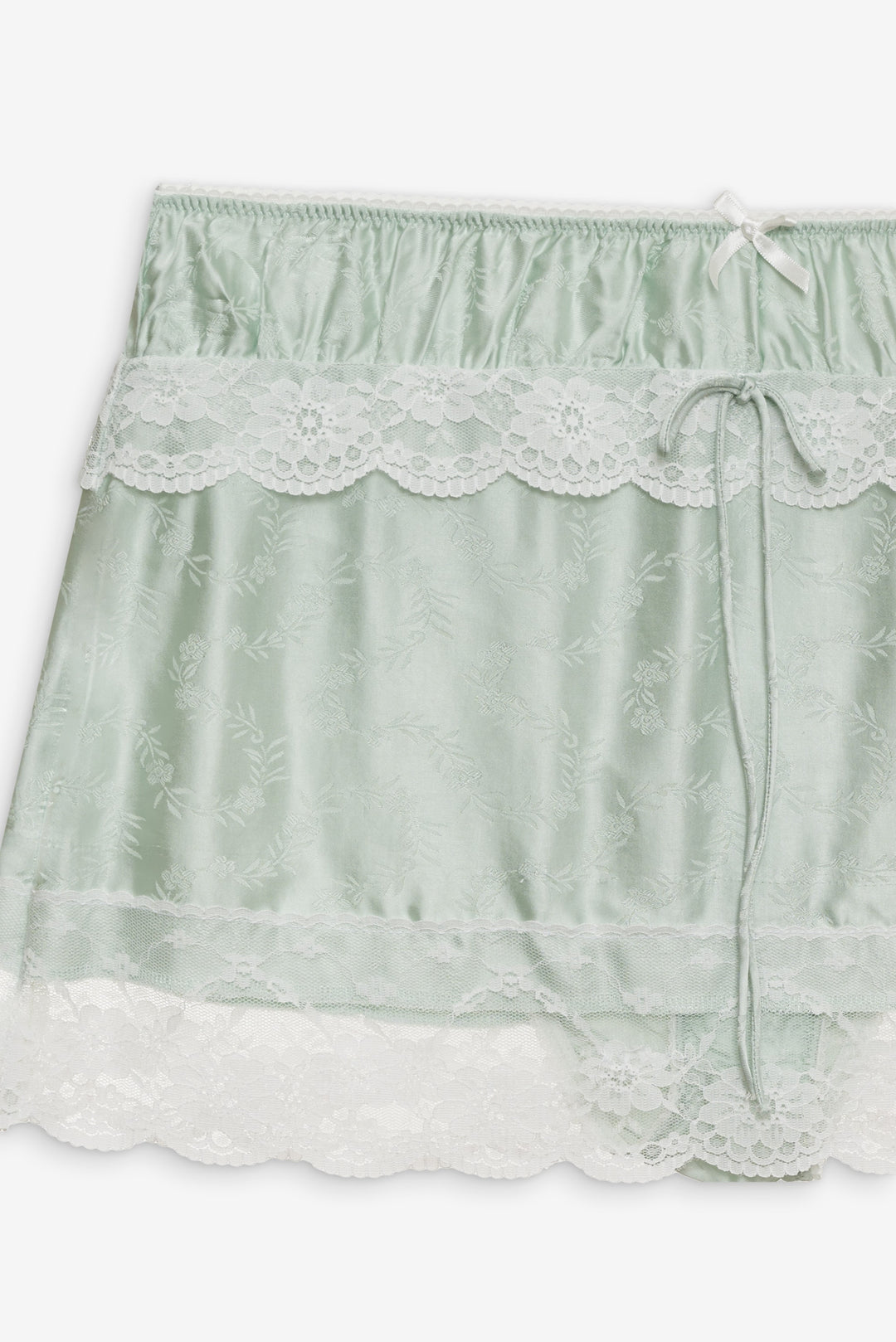 Women Mint Twist Jacquard Mini Skirt - Mint