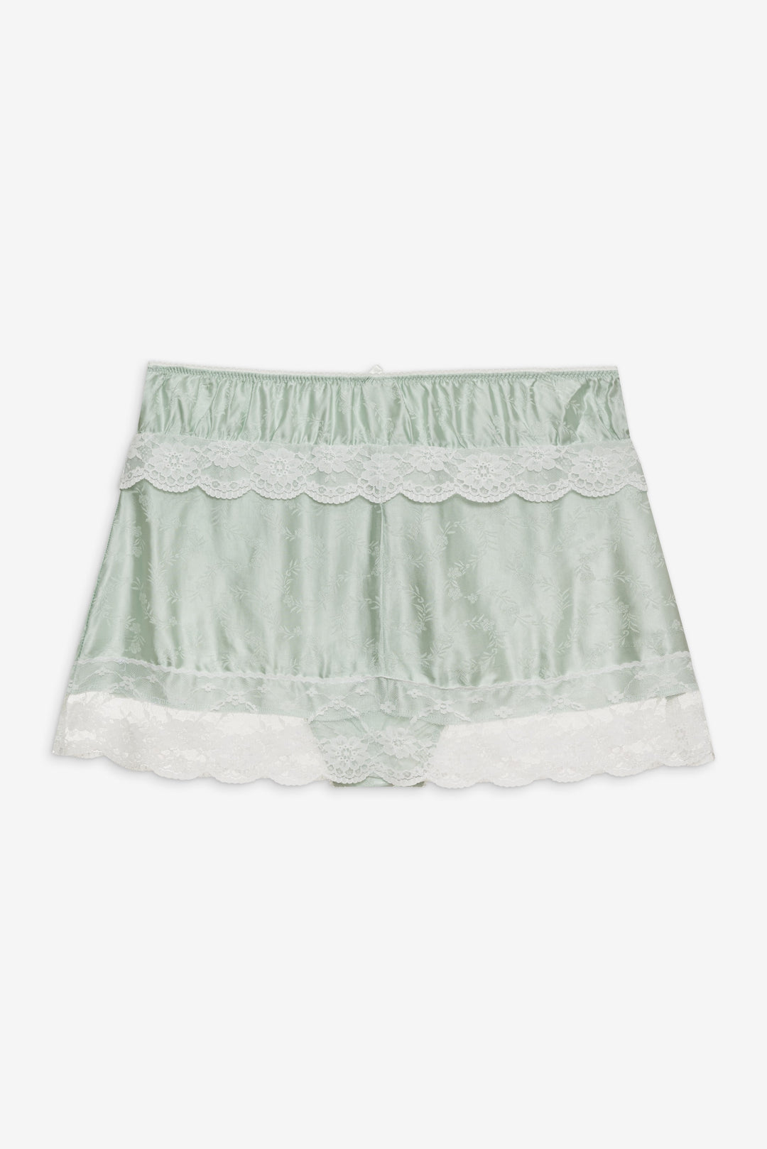 Women Mint Twist Jacquard Mini Skirt - Mint