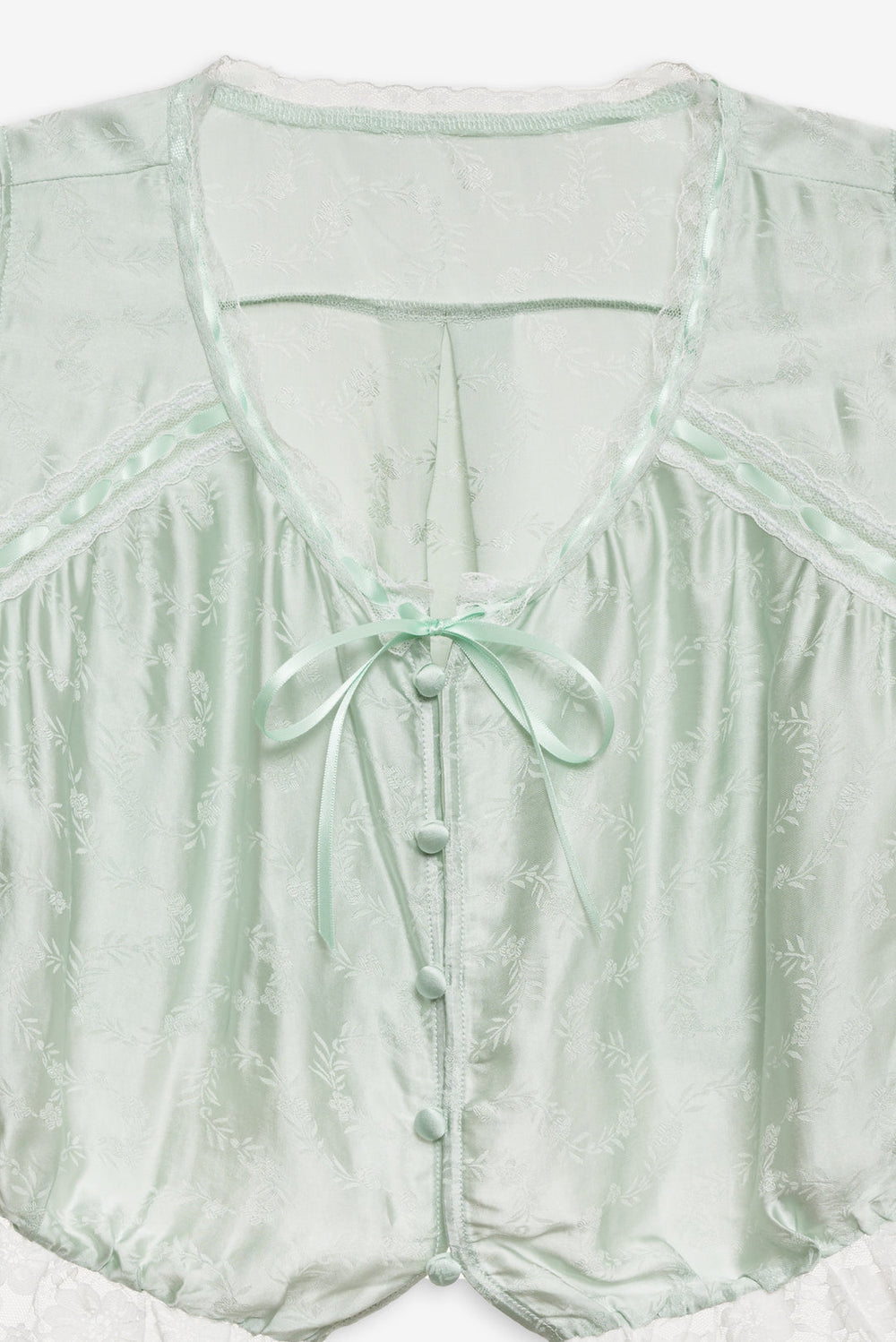 Women Mint Twist Jacquard Top - Mint