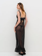 Women Gertrude Maxi Slip Dress - Black