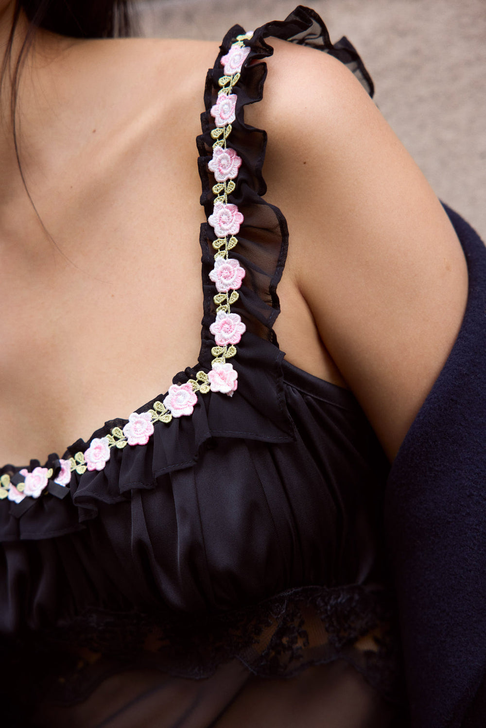 Women Gertrude Maxi Slip Dress - Black