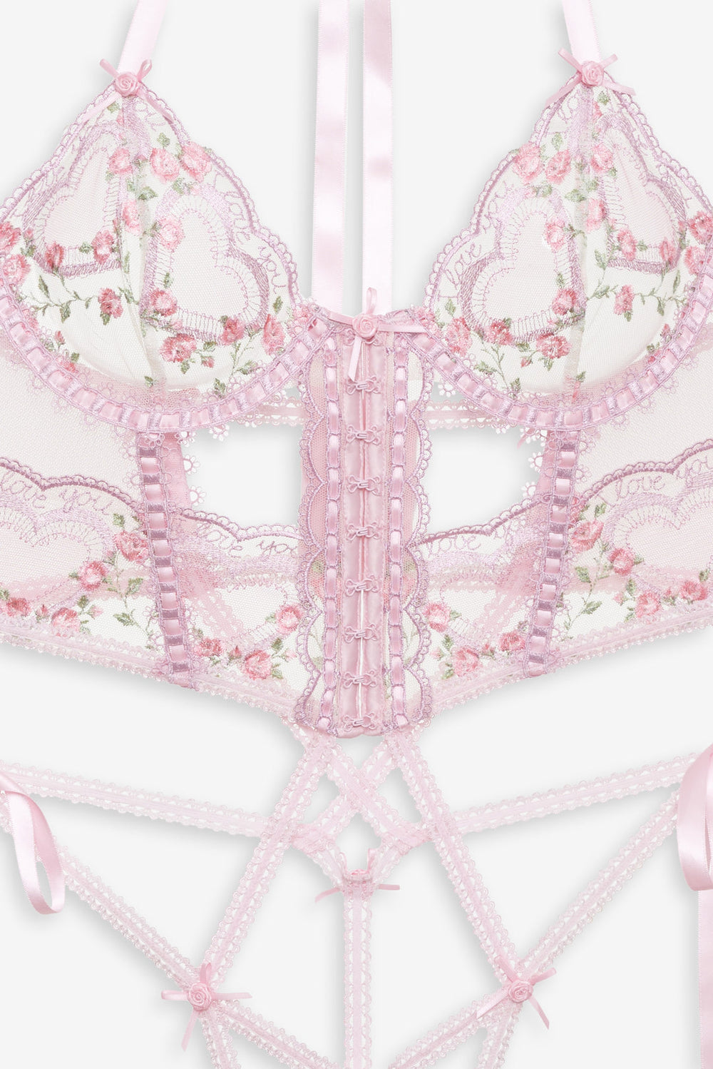 Women Ily Embroidered Teddy - Pink