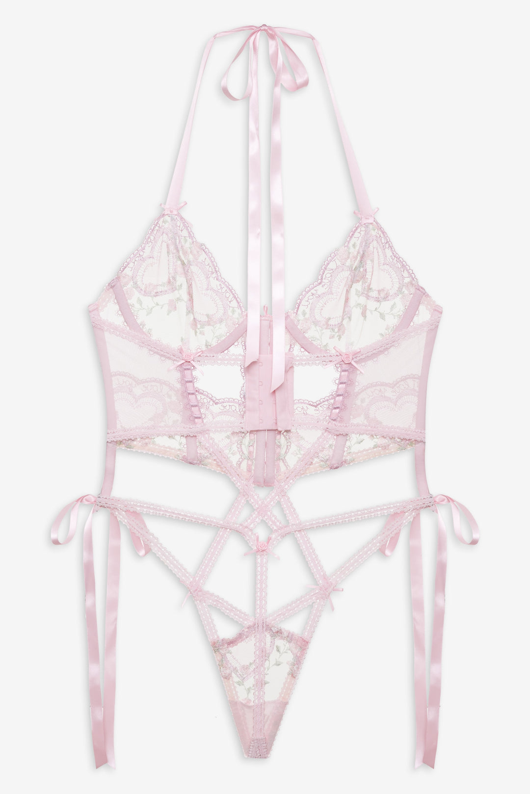 Women Ily Embroidered Teddy - Pink