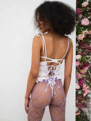 Women Daisy Eyelet Bodysuit - Lavender