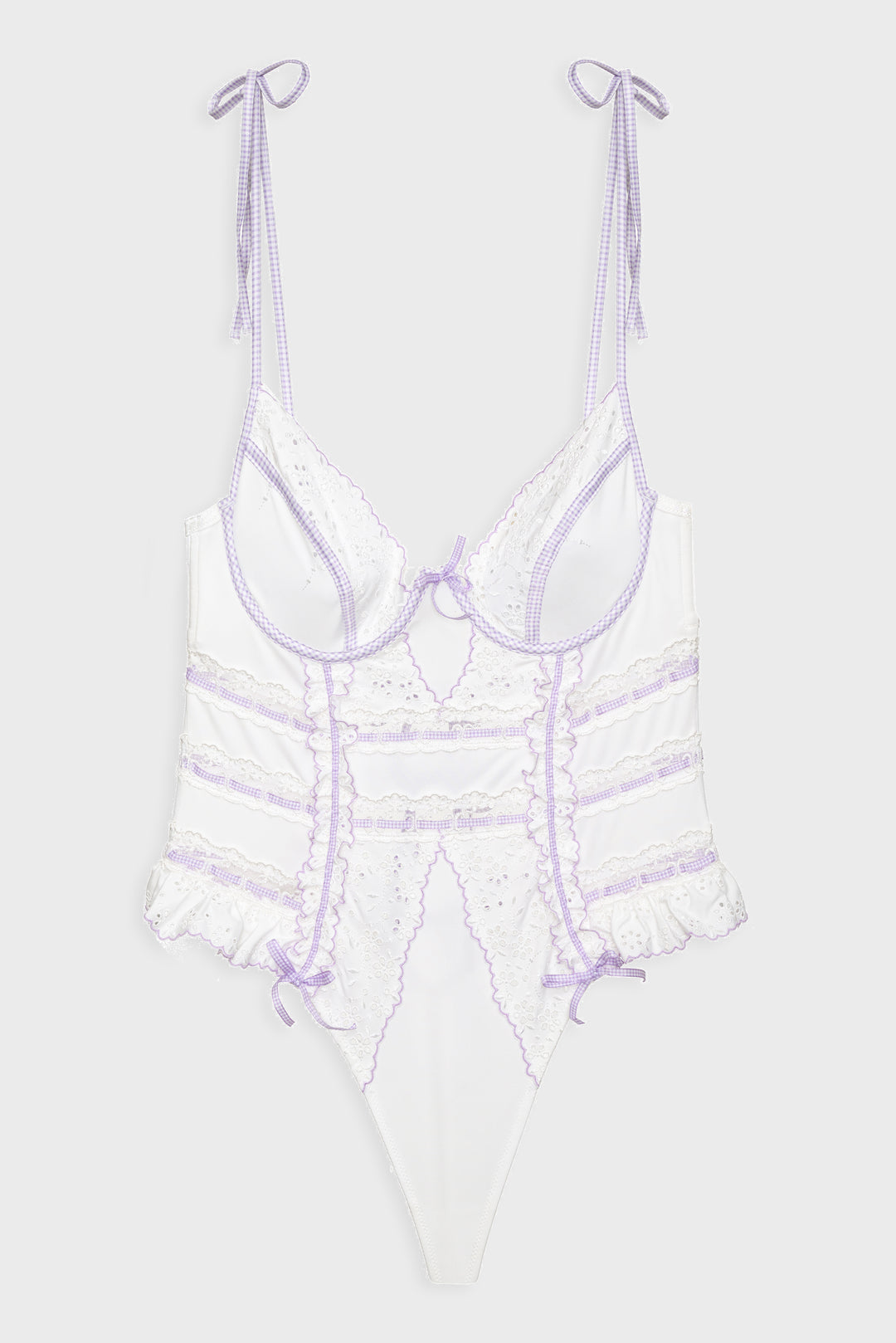 Women Daisy Eyelet Bodysuit - Lavender
