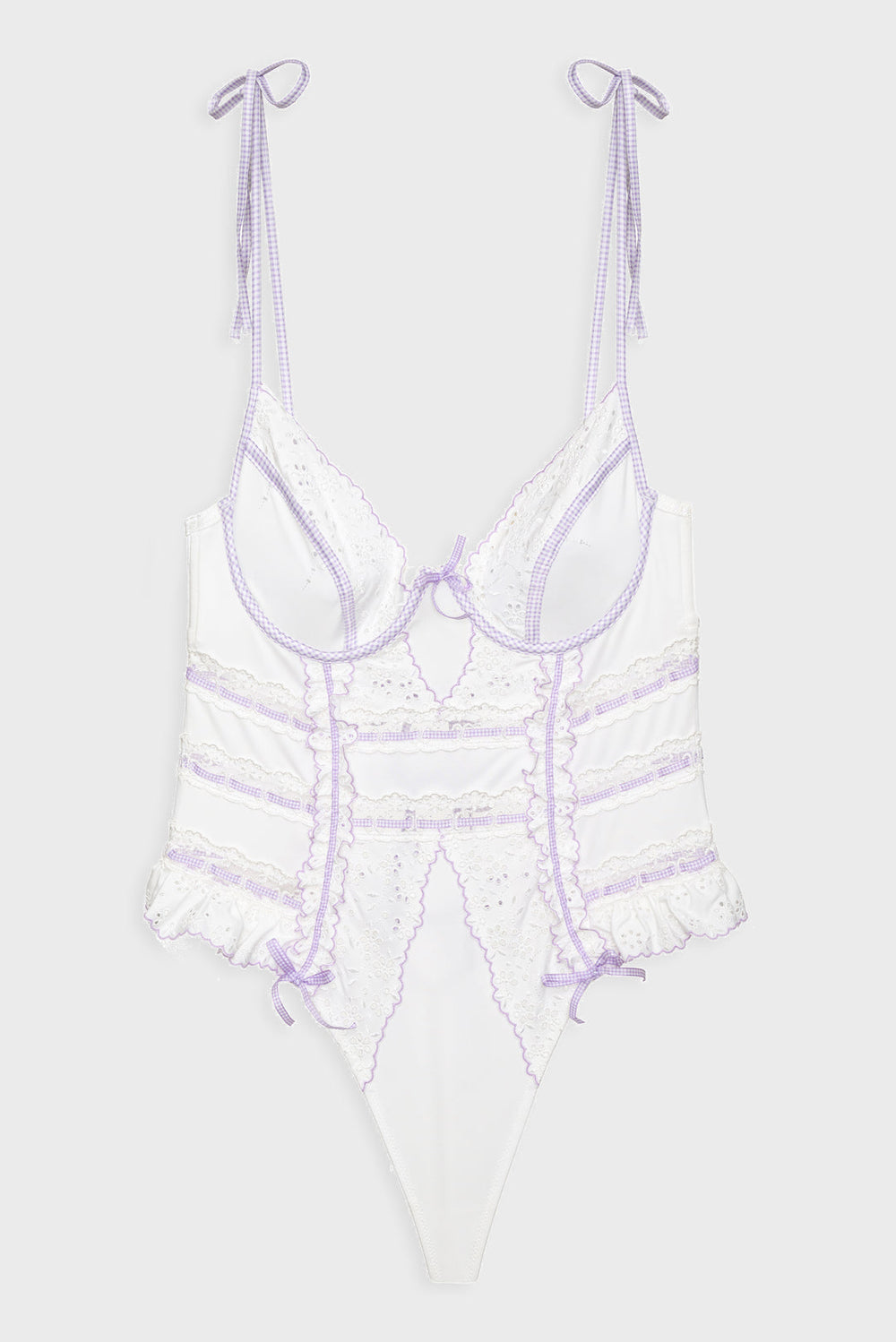 Women Daisy Eyelet Bodysuit - Lavender
